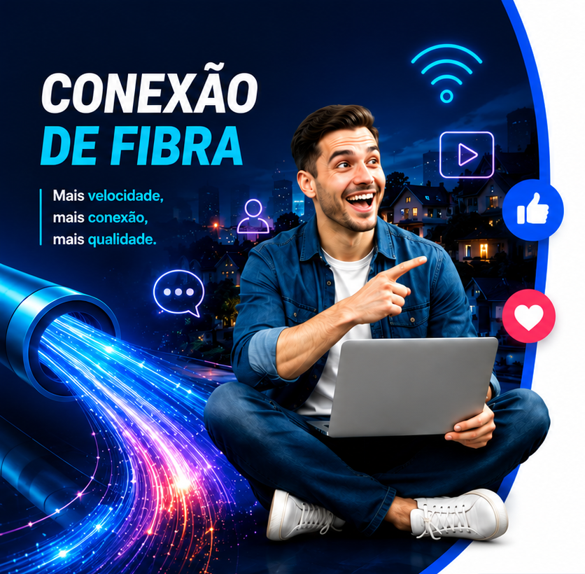 Conexão de fibra VLM Telecom